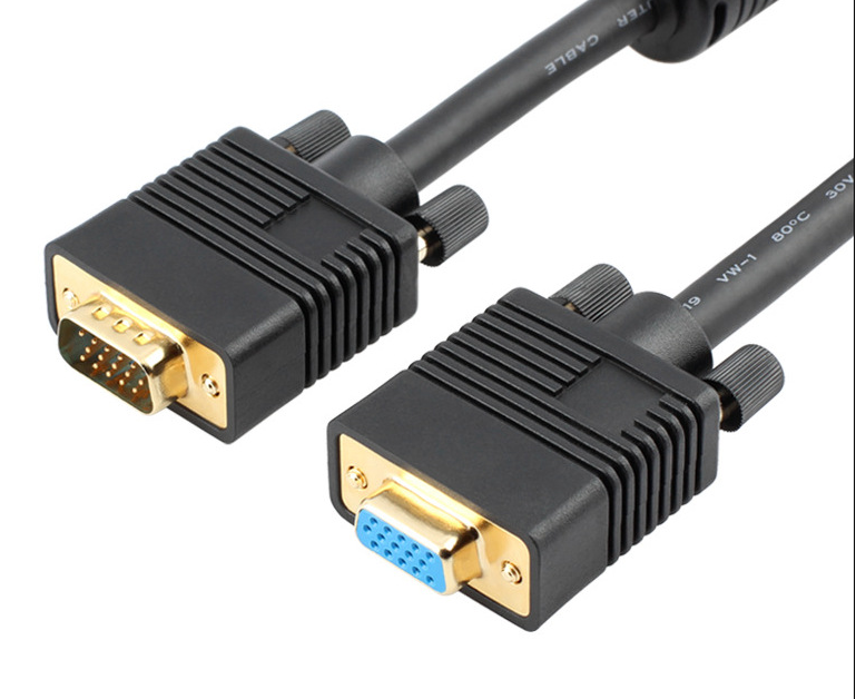 VGA 3+6 Cable HD15male to female (Gold),Others