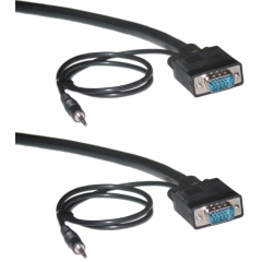 Shielded SVGA(3+6) Cable with 3.5mm Audio （Nickle)