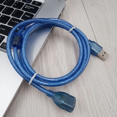 USB 2.0 Cable,Type A Male to Type A Female （Transparent blue）
