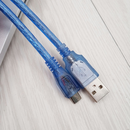 USB 2.0 Extension Cable, Type A Male to Micro USB Cable (transparent Blue)