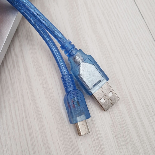 Mini USB 2.0 Cable, Type A Male to 5 Pin Mini-B Male (transparent Blue)