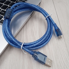 USB 2.0 Extension Cable, Type A Male to Micro USB Cable (transparent Blue)