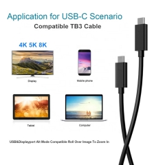40gbps Laptop Usb4 Tb3 Cord Kable Certified Thunderbolt 3 (usb-c) Cable (0.8m)