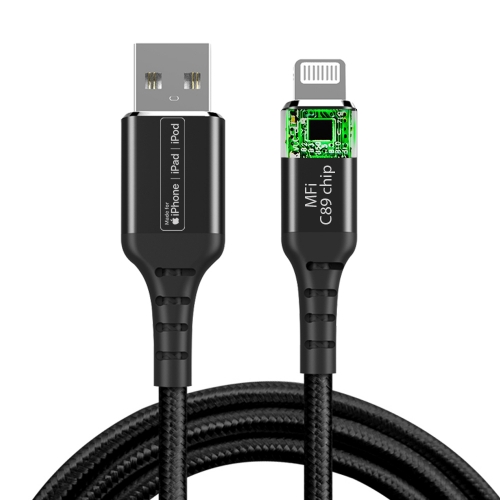 MFI Certified USB Type A to Lightning Charge & Sync Cable (C89 Chip)
