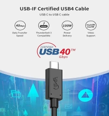 Certified Usb 4.0 Kabel 8K Video 40gb Data 5A 240W Pd Fast Charging