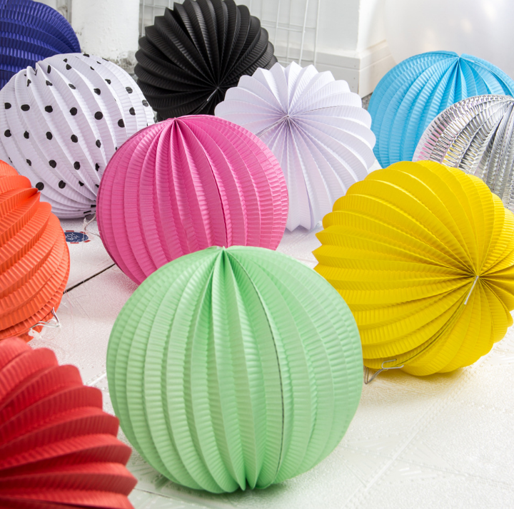 Rainbow Accordion hanging paper lanterns party decoration 10