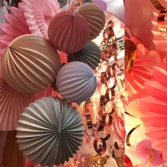 Gold Patterned hanging paper lantern party decoration 10