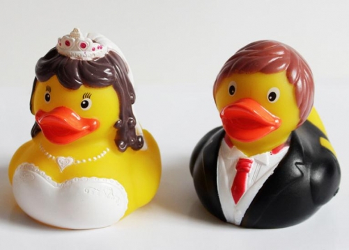 Bride & Groom Rubber Duckies 3"