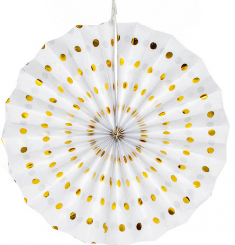 Foil Spotted Paper Hanging Fans 14"