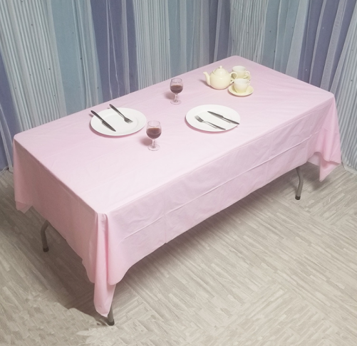 Pink Plastic Tablecloth 54"x108"