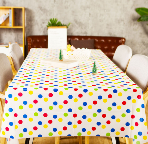 Polka Dots Plastic Tablecloth 54"x108"