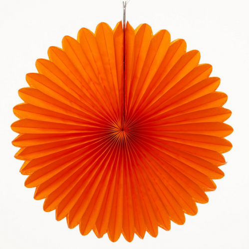 Orange Sunflowers Paper Hanging Fans 16"