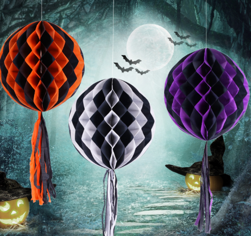 Halloween Hanging Honeycomb W/Tassel 20cm