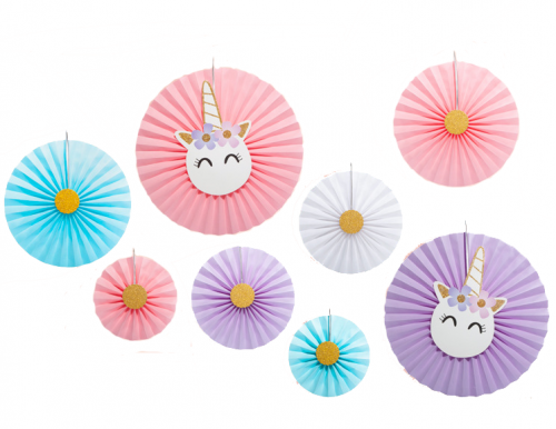 Unicorn Hanging Paper Fans