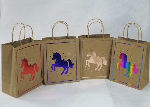 Hot stamp craft paper bags 9"