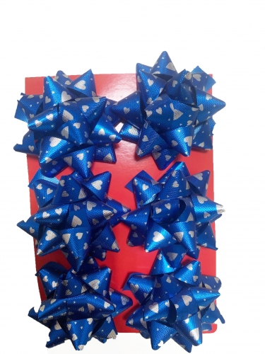 Poly Bows with silver heart - 2" / 3" / 4"