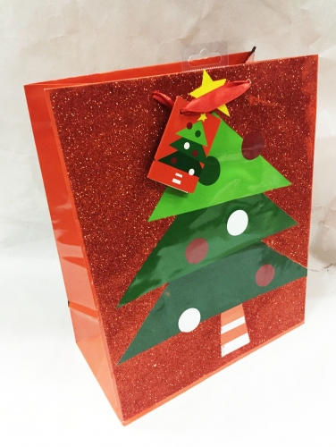 Glitter Gift Bags w/ Tags 13" x 10" x 4"