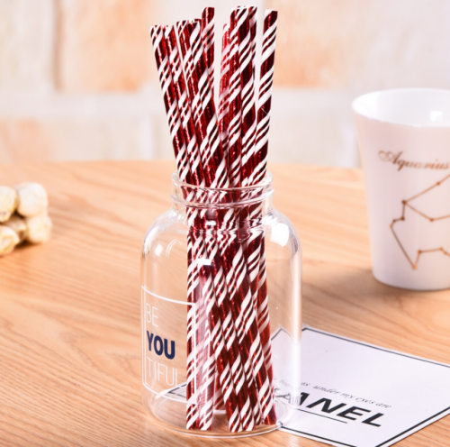 Paper Straws with foil print 7.75"