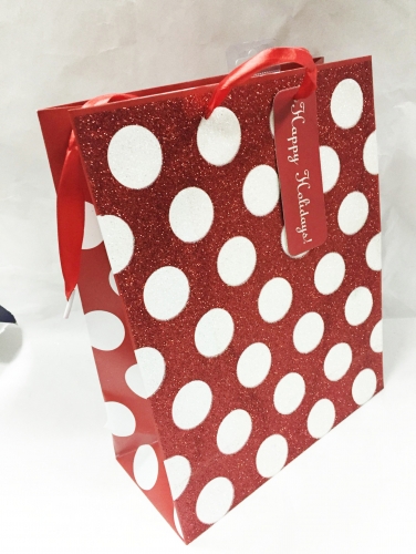 Glitter Gift Bags w/ Tags 13" x 10" x 4"