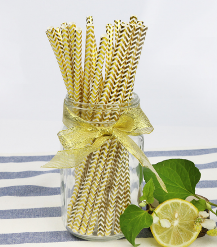 Paper Straws with foil print 7.75"