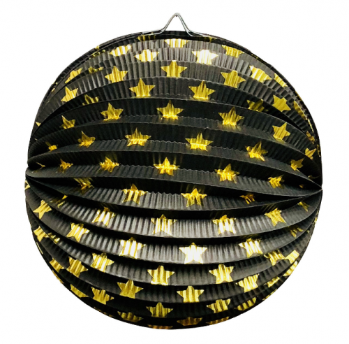 Gold Patterned hanging paper lantern party decoration 10"