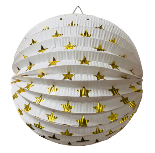 Gold star hanging paper lantern party decoration 10"