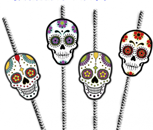 Paper Straws with Icon 7.7"