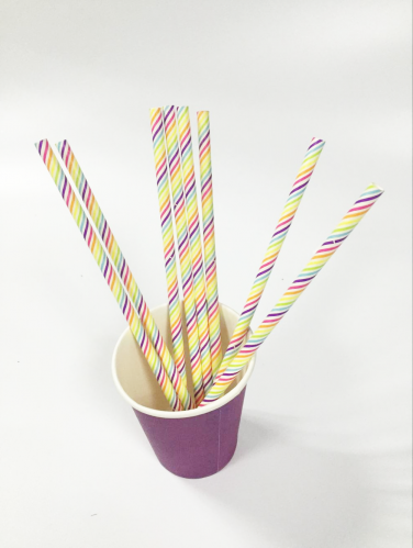 Rainbow Paper Straws 7.7"