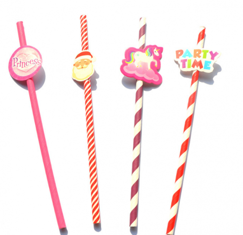 Paper Straws with Icon 7.7"