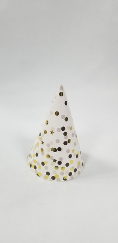 Cone Party Hats with Foil print 8"