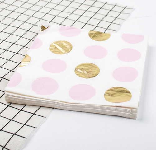 Dots Napkins with Foil Print 10" & 13"