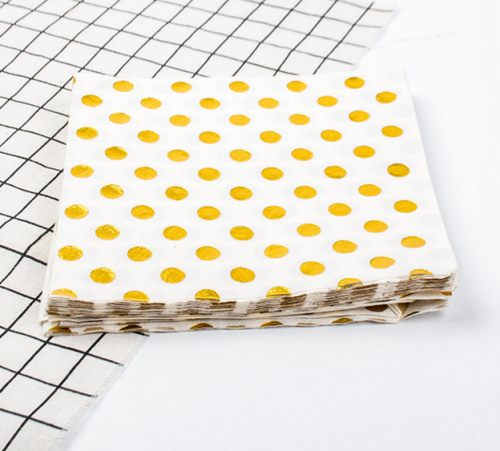 Dots Napkins with Foil Print 10" & 13"
