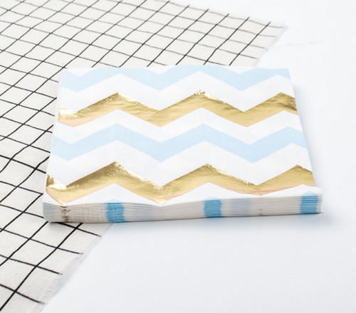 Stripe Napkins with Foil Print 10" & 13"