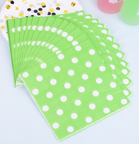 Green Dots Napkins 10" & 13"