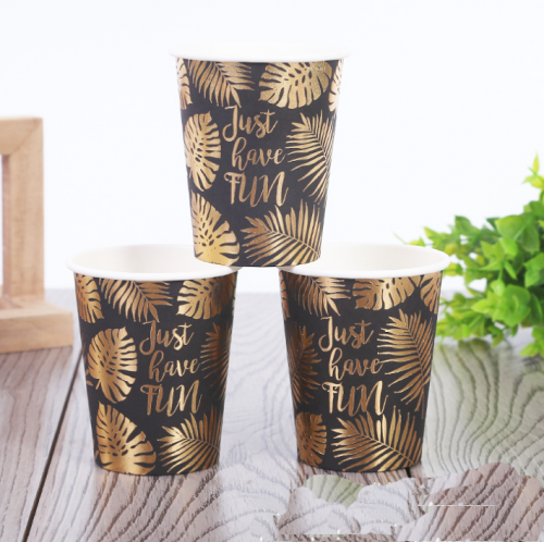 Leaves Foil Printed Paper Cups 9oz