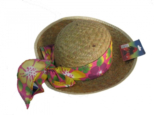 Beach Hats with Hibiscus Band 13"