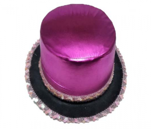 Purple Felt Top Hat 30x25x12cm