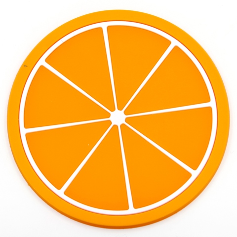 Orange Silicone Coasters 3.75"
