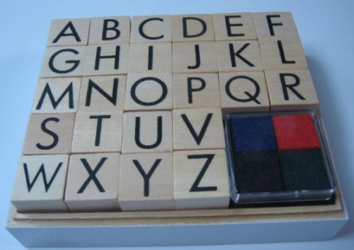 Alphabet Wooden Stamps Set 12.5x10.5cm