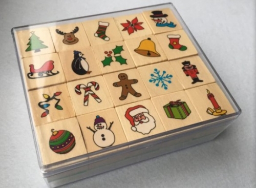Christmas Wooden Stamps Set 10x10cm