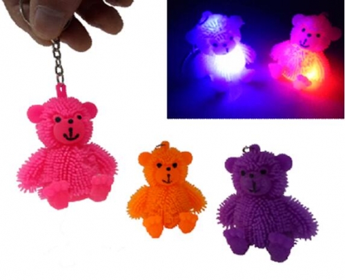 Light-up Puffer Bear Key Chain 2.2"