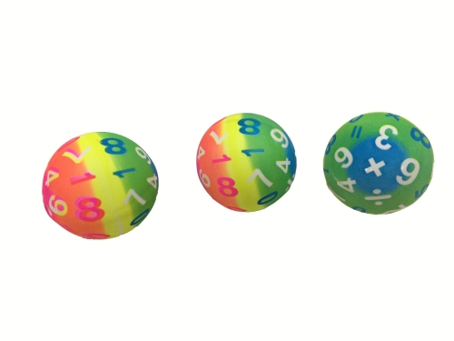 Rainbow Numbers PVC Balls 3"