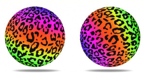 Rainbow leopard print ball 9"