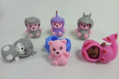 6 Assorted TPR Bear in Clothese 2.5
