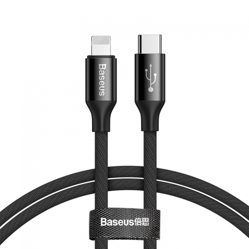 1M Lightning to USB-C Cable Yiven Series Type-C to iP Cable 2A Black Baseus