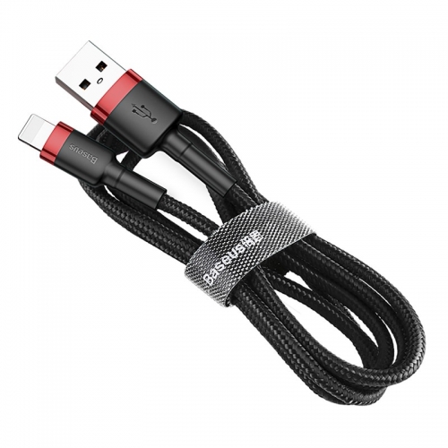 1M Lightning to USB-A Cable cafule Cable USB For lightning 2.4A Red+Black Baseus