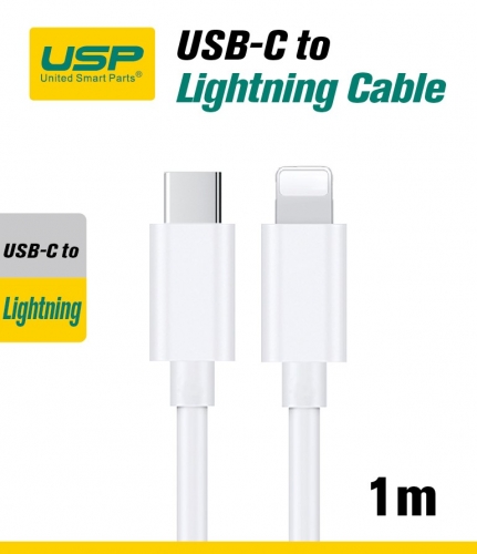 1M Lightning to USB-C Mini White Cable  USP