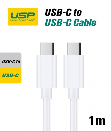 1M USB-C to USB-C Mini White Cable  USP