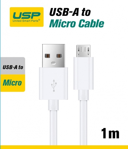 1M Micro to USB-A Mini White Cable  USP