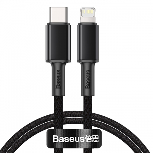1M Lightning to USB-C Fast Charging Data Cable High Density Braided  Type-C to iP PD 20W Black Baseus